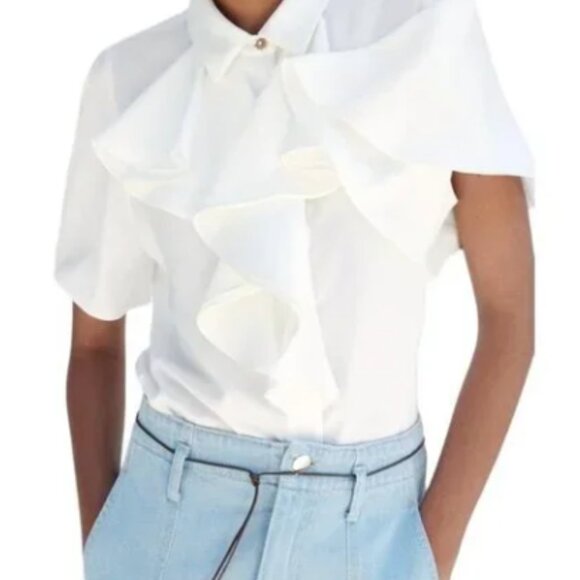 ZARA RUFFLED SATIN EFFECT BLOUSE - Picture 2 of 6